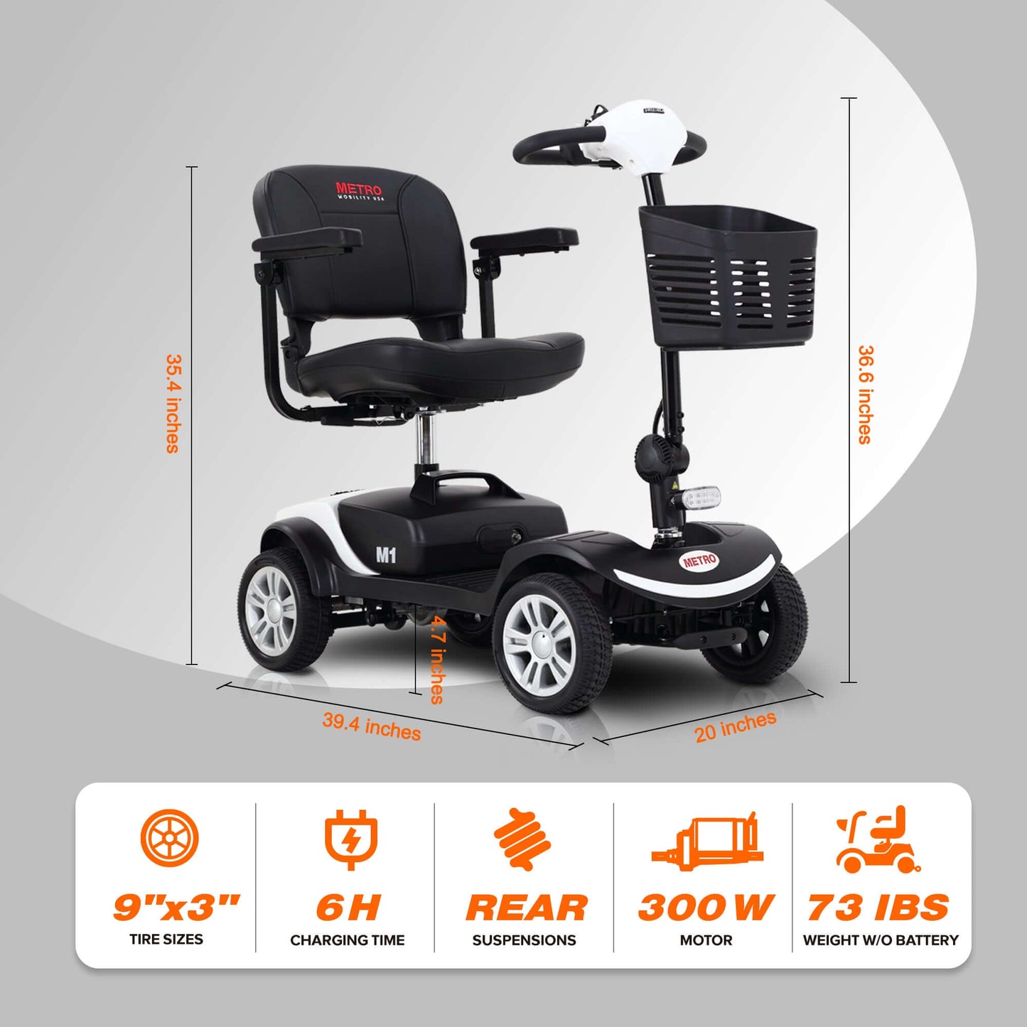 Metro Mobility M1 Mobility Scooter - specifications brochure