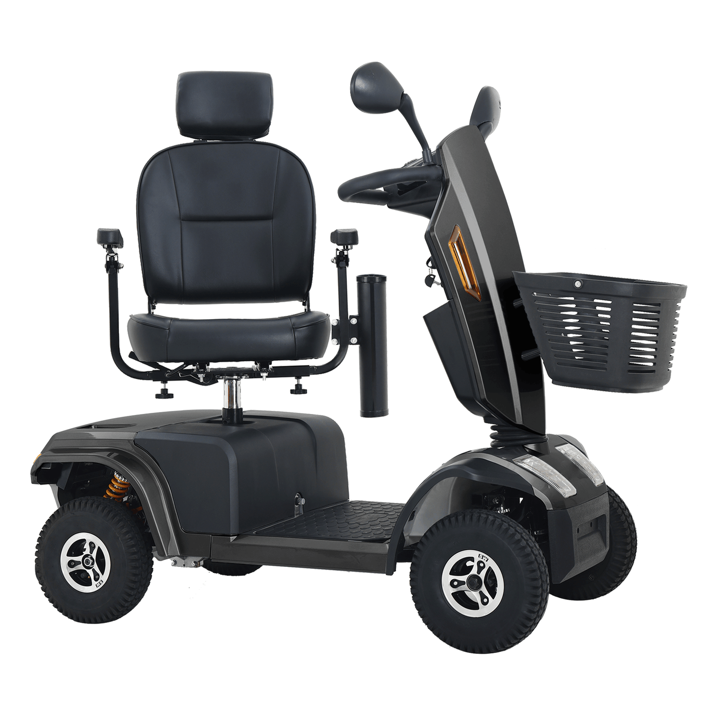 Metro Mobility S500 Mobility Scooter - right side seat turned view