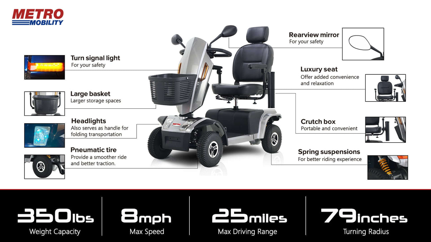 Metro Mobility S500 Mobility Scooter - features and specifications brochure