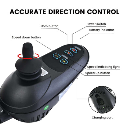 Metro Mobility iTravel Plus Electric Wheelchair - direction control brochure 