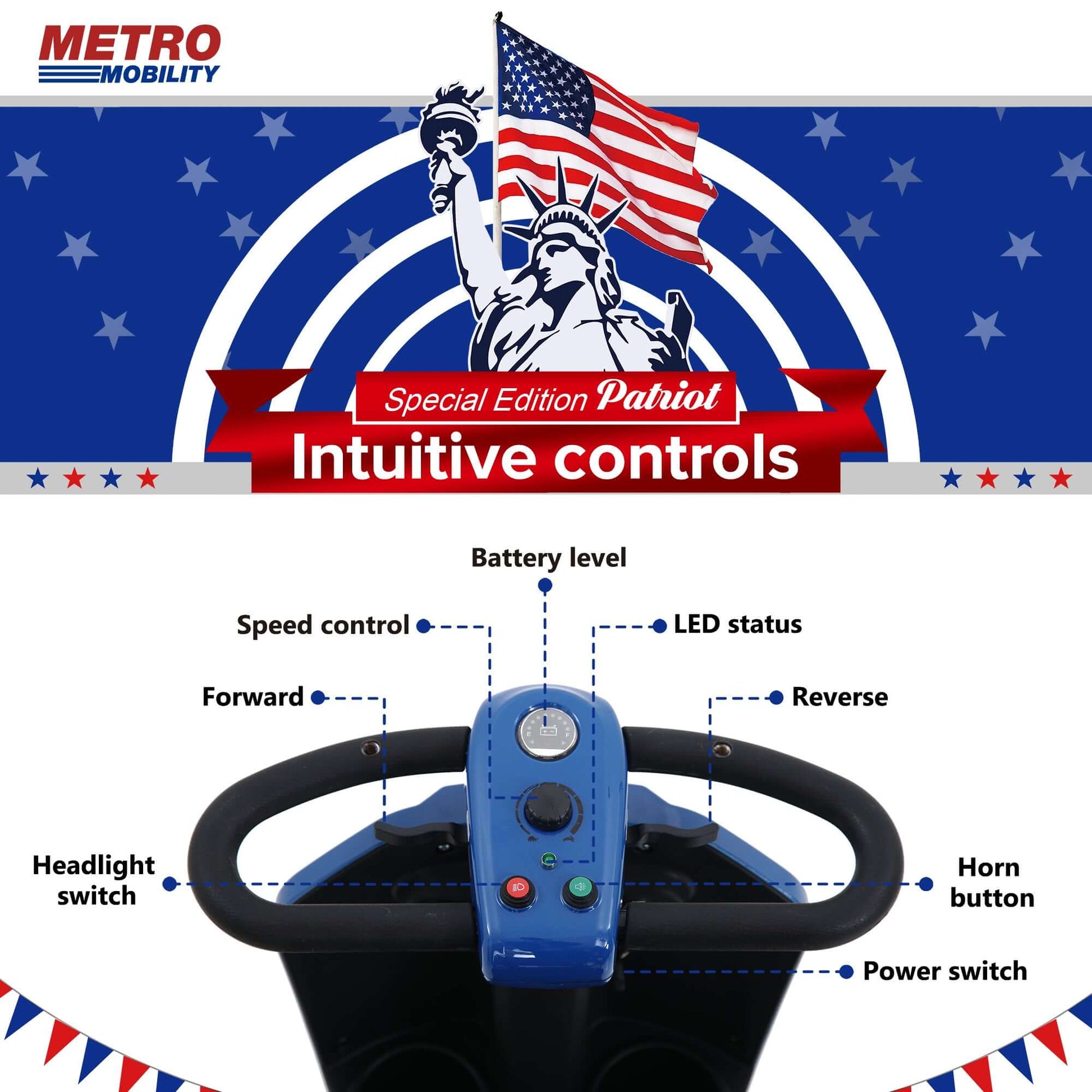 Metro Mobility Patriot Mobility Scooter - control panel brochure