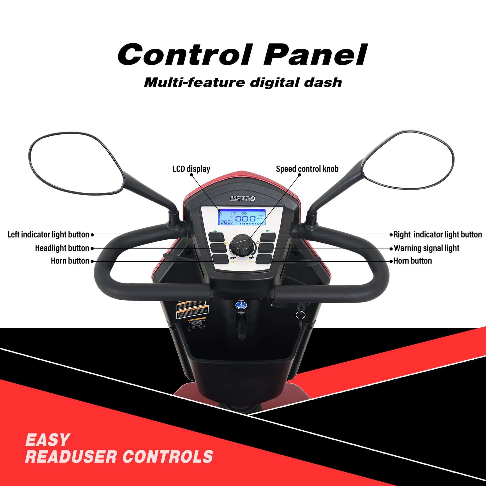 Metro Mobility S800 Mobility Scooter - control panel brochure