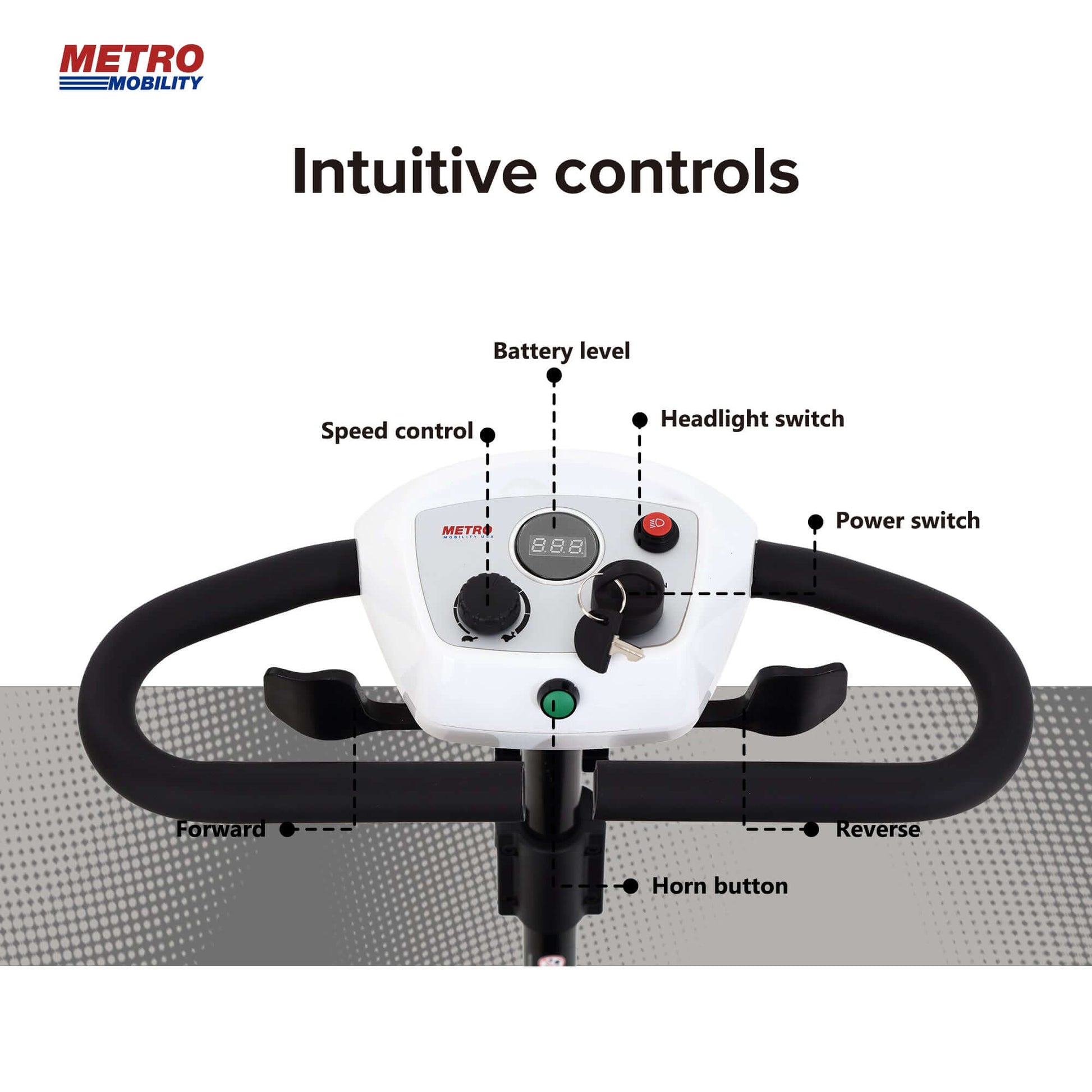 Metro Mobility M1 Mobility Scooter - controls brochure