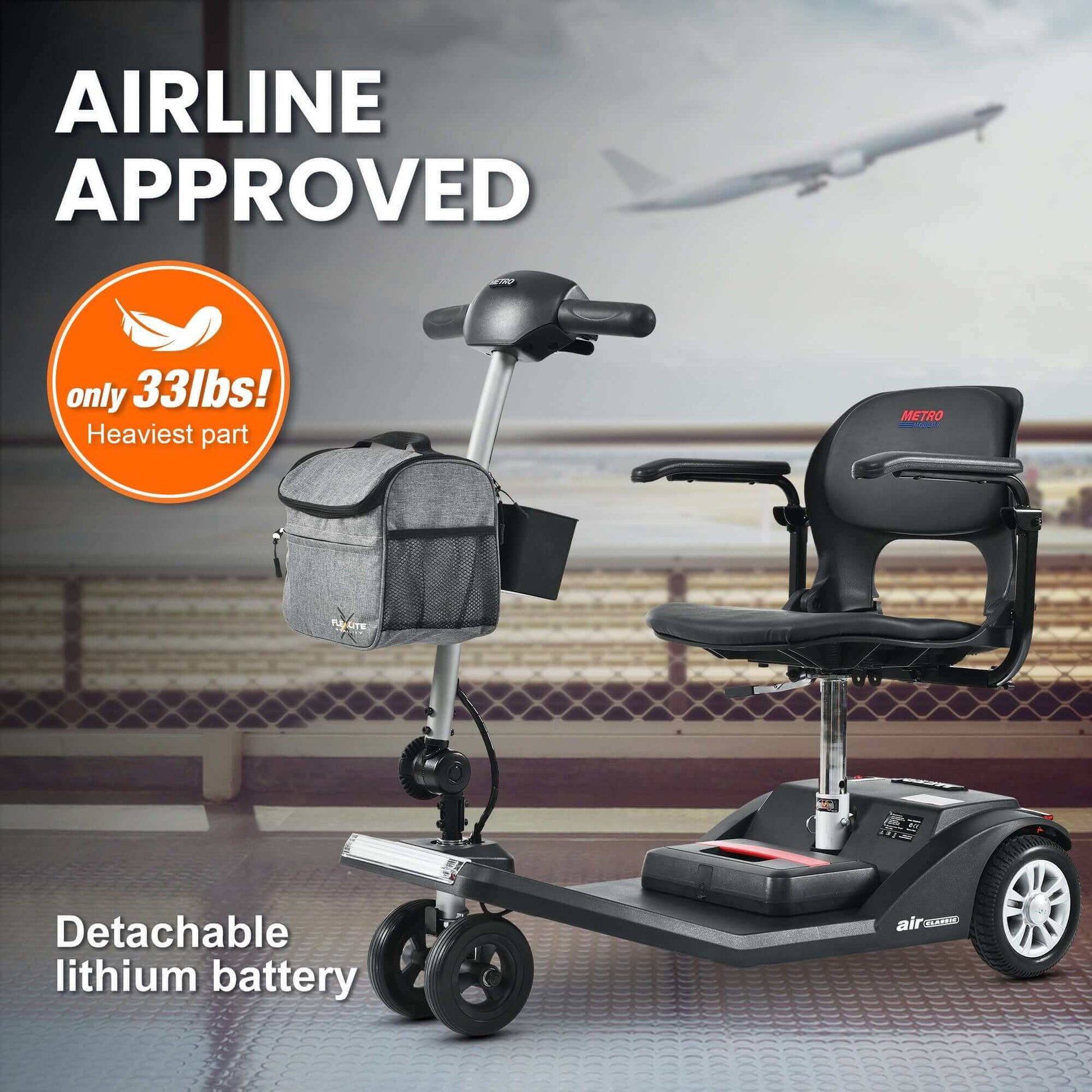 Metro Mobility Air Classic Mobility Scooter - airline approved brocure