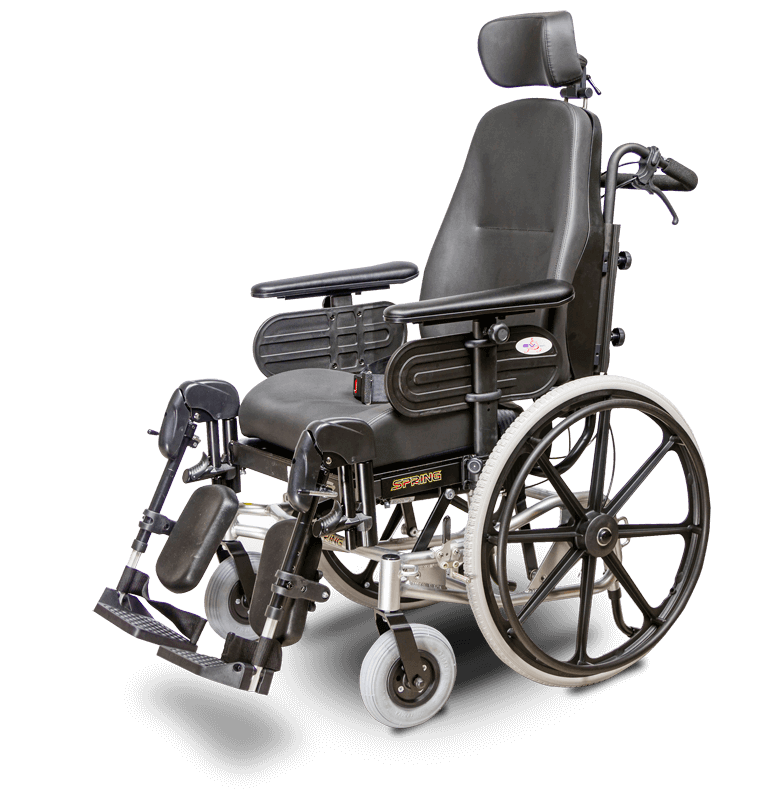 EV Rider Tilt-N-Space Spring Lightweight Manual Reclining Wheelchair