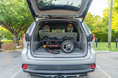 Metro Mobility iTravel Plus Electric Wheelchair - folded in vehicle truck view