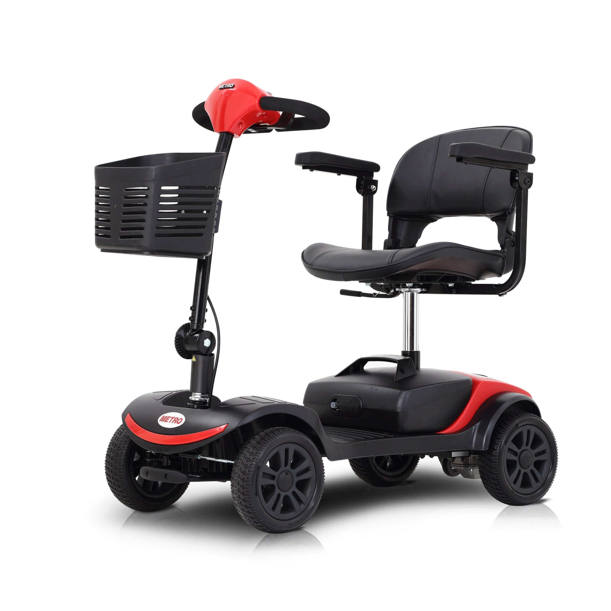 Metro Mobility M1 Lite Mobility Scooter - front left angle view red