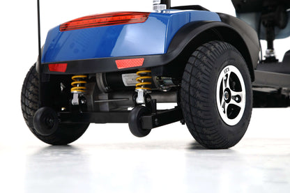 Metro Mobility Patriot Mobility Scooter - rear wheels suspension close up view 