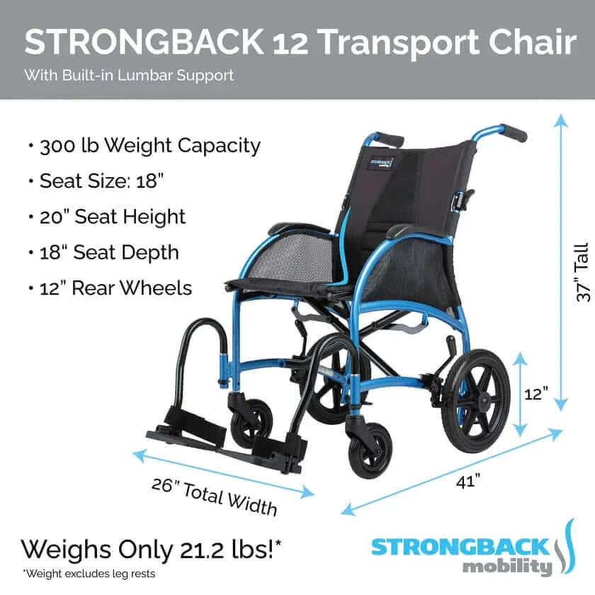 Strongback Mobility Excursion 12 Transport Wheelchair