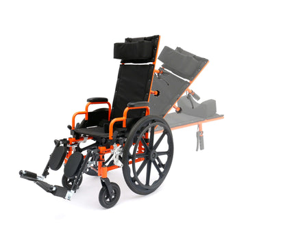 Circle Specialty Ziggo Pro ZREC1200 Wheelchair - reclined movement example view front / left side angle